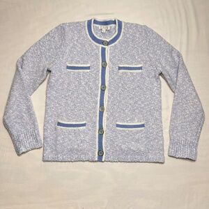J Crew Marled Sweater Lady Jacket S Lilac Blue Pastel Wool Blend Preppy Easter